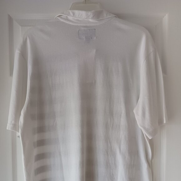 Hurly Mens Short Sleeve Polo Shirt White Black Graphic Size Large 100% Cotton - Picture 2 of 7